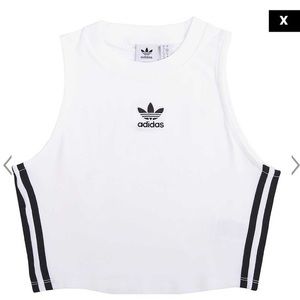 Adidas white crop top